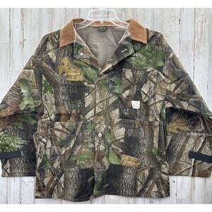 NOS Vintage Youth XL Camo Hardwoods Canvas Chore Jacket Barn Coat J. Tuohy’s USA